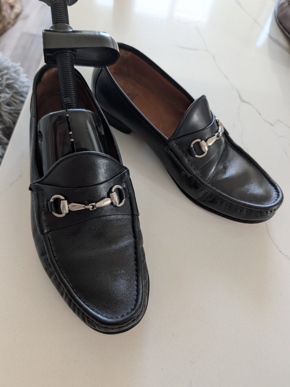 Allen Edmonds Verona Bit Leather Dress Loafers Black 10 wide new soles!